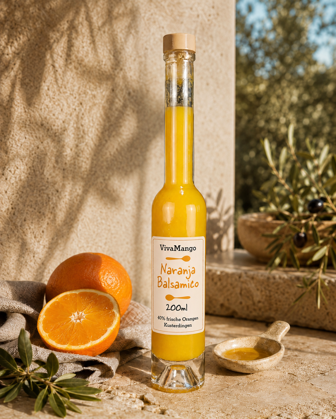 Lange elegante Flasche - Orange Balsamico Bild 1